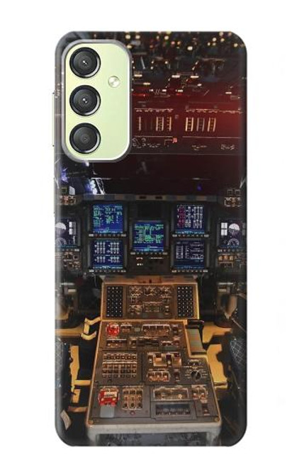 W3836 Airplane Cockpit Hülle Schutzhülle Taschen und Leder Flip für Samsung Galaxy A24 4G