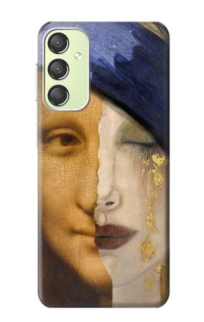 W3853 Mona Lisa Gustav Klimt Vermeer Hülle Schutzhülle Taschen und Leder Flip für Samsung Galaxy A24 4G