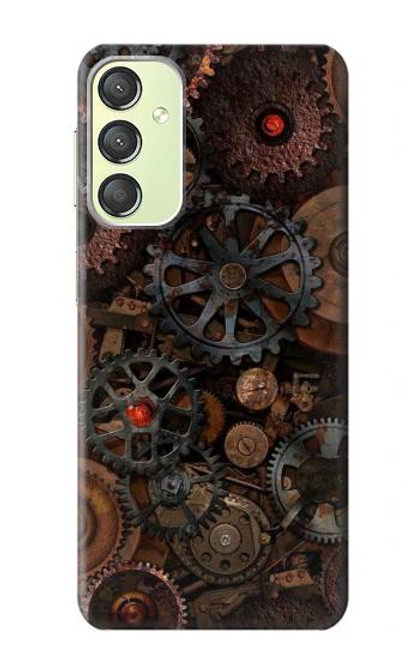 W3884 Steampunk Mechanical Gears Hülle Schutzhülle Taschen und Leder Flip für Samsung Galaxy A24 4G