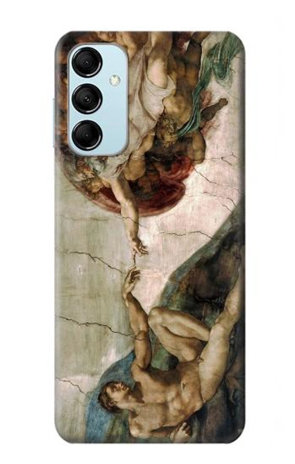 W0179 Michelangelo Creation of Adam Hülle Schutzhülle Taschen und Leder Flip für Samsung Galaxy M14