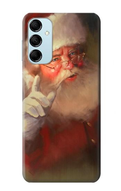 W1144 Xmas Santa Claus Hülle Schutzhülle Taschen und Leder Flip für Samsung Galaxy M14