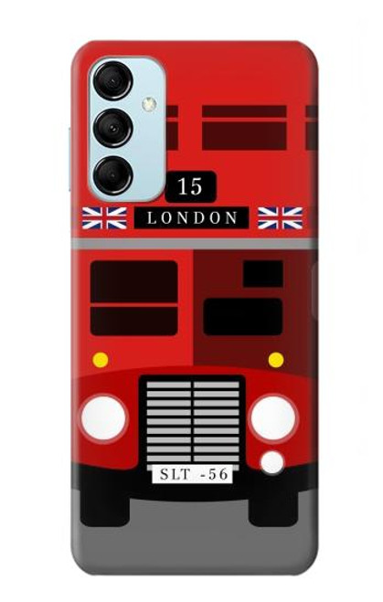 W2058 England British Double Decker Bus Hülle Schutzhülle Taschen und Leder Flip für Samsung Galaxy M14