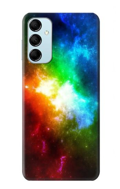 W2312 Colorful Rainbow Space Galaxy Hülle Schutzhülle Taschen und Leder Flip für Samsung Galaxy M14