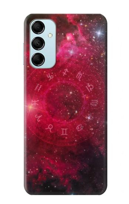 W3368 Zodiac Red Galaxy Hülle Schutzhülle Taschen und Leder Flip für Samsung Galaxy M14