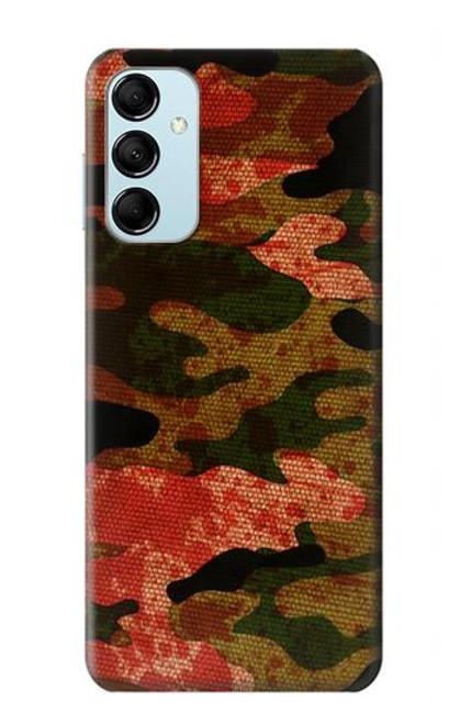 W3393 Camouflage Blood Splatter Hülle Schutzhülle Taschen und Leder Flip für Samsung Galaxy M14