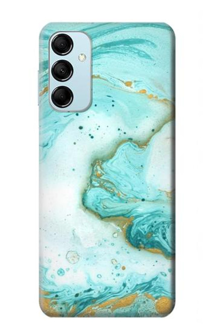 W3399 Green Marble Graphic Print Hülle Schutzhülle Taschen und Leder Flip für Samsung Galaxy M14