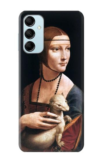 W3471 Lady Ermine Leonardo da Vinci Hülle Schutzhülle Taschen und Leder Flip für Samsung Galaxy M14