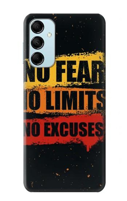 W3492 No Fear Limits Excuses Hülle Schutzhülle Taschen und Leder Flip für Samsung Galaxy M14