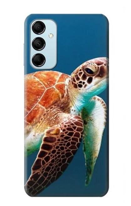 W3497 Green Sea Turtle Hülle Schutzhülle Taschen und Leder Flip für Samsung Galaxy M14