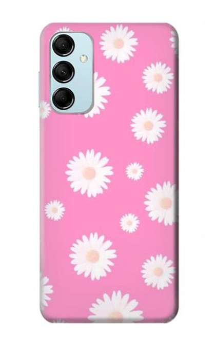 W3500 Pink Floral Pattern Hülle Schutzhülle Taschen und Leder Flip für Samsung Galaxy M14
