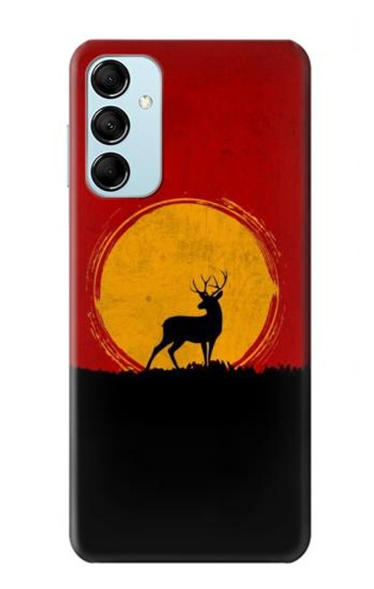 W3513 Deer Sunset Hülle Schutzhülle Taschen und Leder Flip für Samsung Galaxy M14