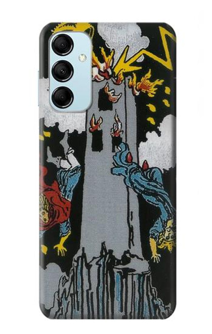 W3745 Tarot Card The Tower Hülle Schutzhülle Taschen und Leder Flip für Samsung Galaxy M14