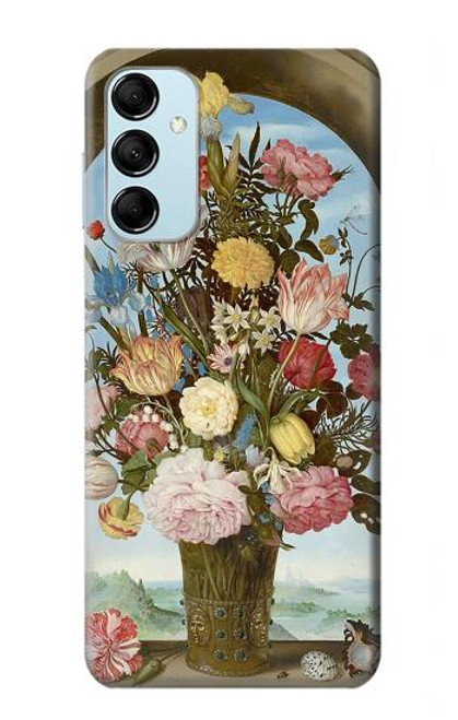 W3749 Vase of Flowers Hülle Schutzhülle Taschen und Leder Flip für Samsung Galaxy M14