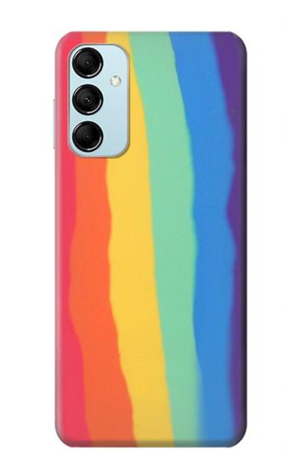 W3799 Cute Vertical Watercolor Rainbow Hülle Schutzhülle Taschen und Leder Flip für Samsung Galaxy M14