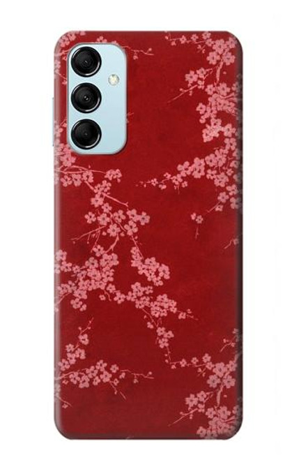 W3817 Red Floral Cherry blossom Pattern Hülle Schutzhülle Taschen und Leder Flip für Samsung Galaxy M14