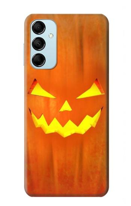 W3828 Pumpkin Halloween Hülle Schutzhülle Taschen und Leder Flip für Samsung Galaxy M14