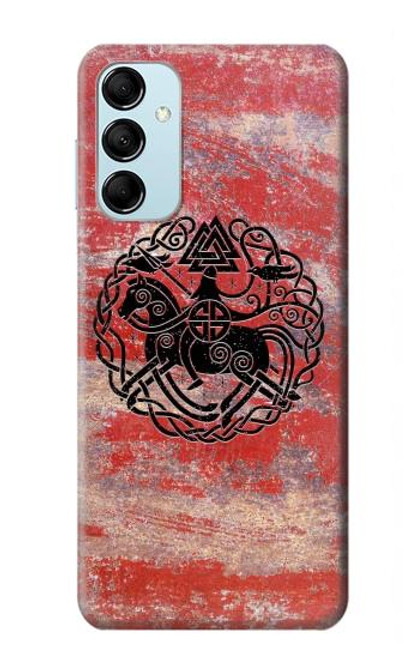 W3831 Viking Norse Ancient Symbol Hülle Schutzhülle Taschen und Leder Flip für Samsung Galaxy M14