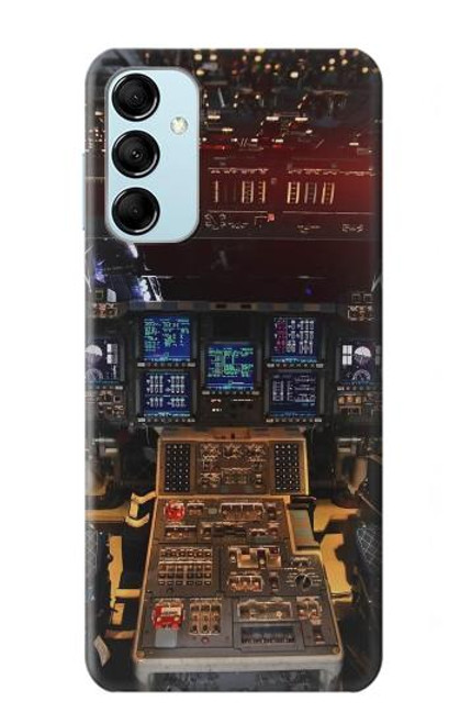 W3836 Airplane Cockpit Hülle Schutzhülle Taschen und Leder Flip für Samsung Galaxy M14