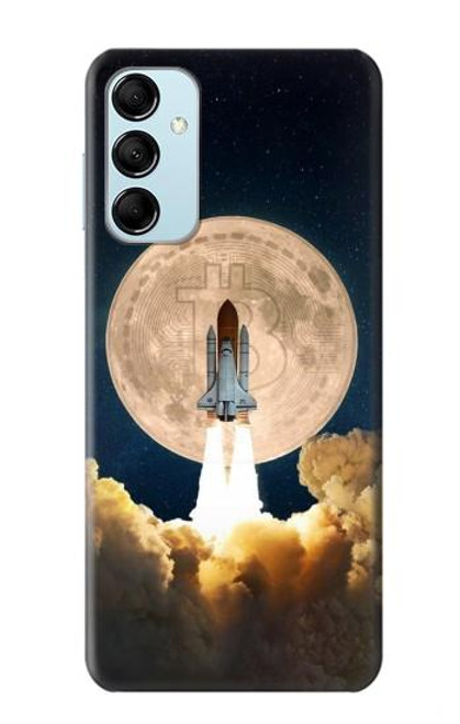 W3859 Bitcoin to the Moon Hülle Schutzhülle Taschen und Leder Flip für Samsung Galaxy M14