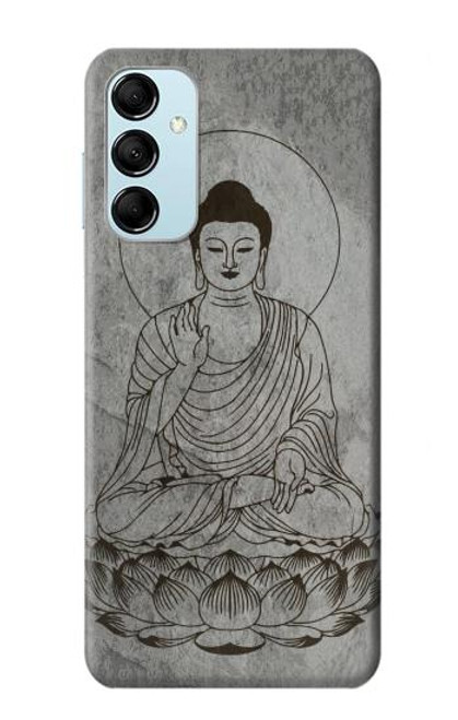 W3873 Buddha Line Art Hülle Schutzhülle Taschen und Leder Flip für Samsung Galaxy M14