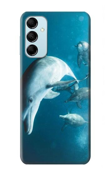 W3878 Dolphin Hülle Schutzhülle Taschen und Leder Flip für Samsung Galaxy M14