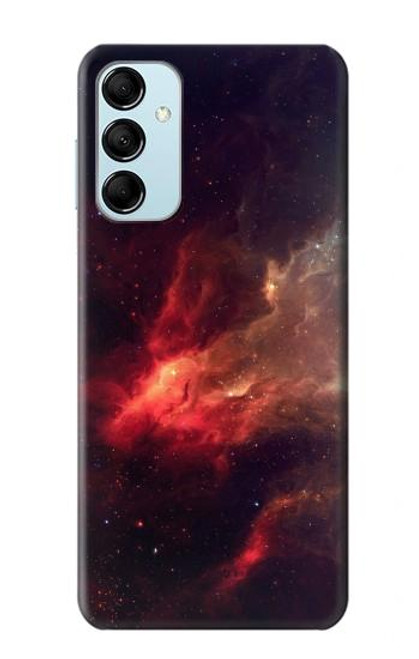 W3897 Red Nebula Space Hülle Schutzhülle Taschen und Leder Flip für Samsung Galaxy M14