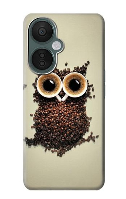 W0360 Coffee Owl Hülle Schutzhülle Taschen und Leder Flip für OnePlus Nord CE 3 Lite, Nord N30 5G