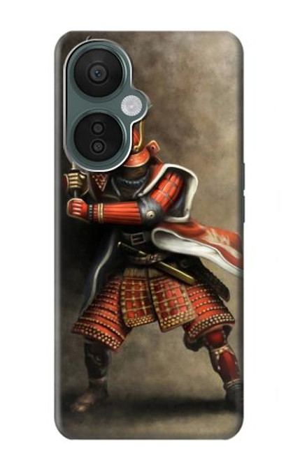 W0796 Japan Red Samurai Hülle Schutzhülle Taschen und Leder Flip für OnePlus Nord CE 3 Lite, Nord N30 5G