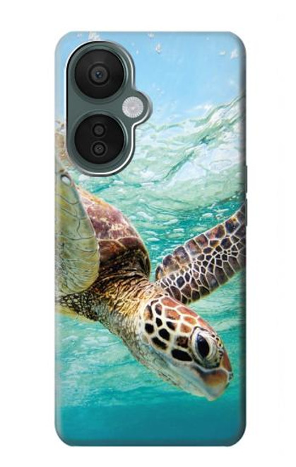 W1377 Ocean Sea Turtle Hülle Schutzhülle Taschen und Leder Flip für OnePlus Nord CE 3 Lite, Nord N30 5G