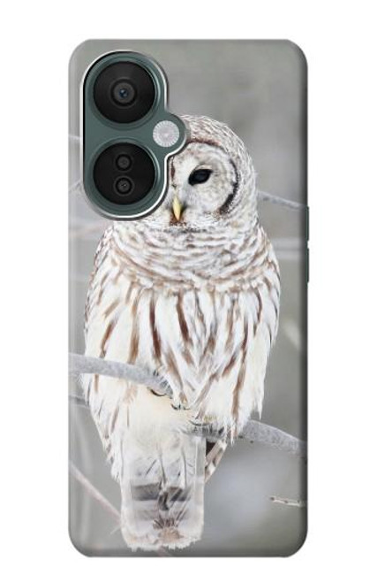 W1566 Snowy Owl White Owl Hülle Schutzhülle Taschen und Leder Flip für OnePlus Nord CE 3 Lite, Nord N30 5G