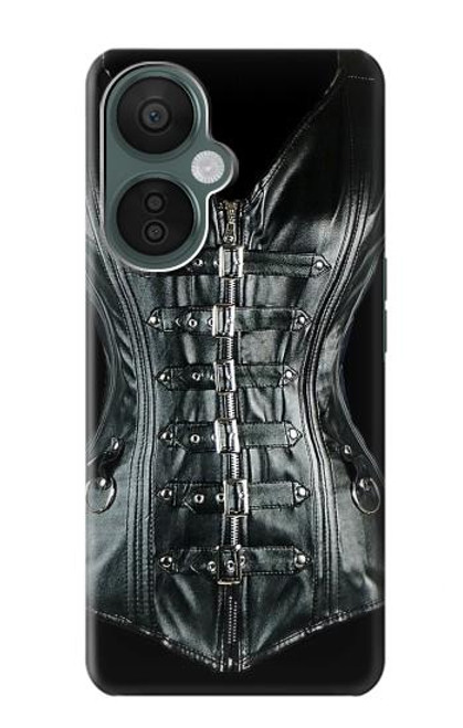 W1639 Gothic Corset Black Hülle Schutzhülle Taschen und Leder Flip für OnePlus Nord CE 3 Lite, Nord N30 5G