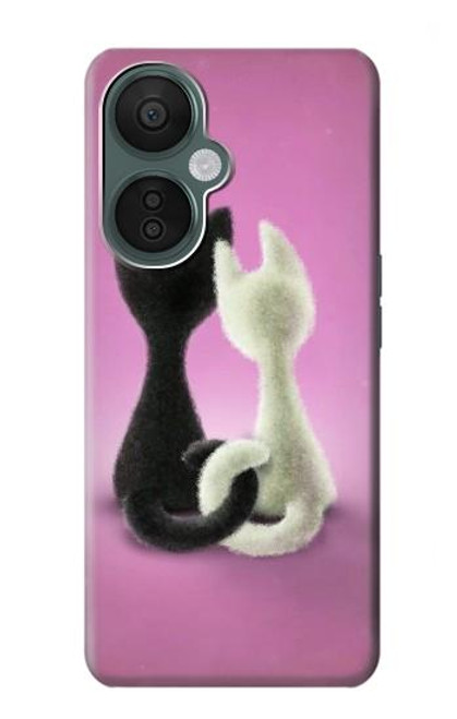 W1832 Love Cat Hülle Schutzhülle Taschen und Leder Flip für OnePlus Nord CE 3 Lite, Nord N30 5G