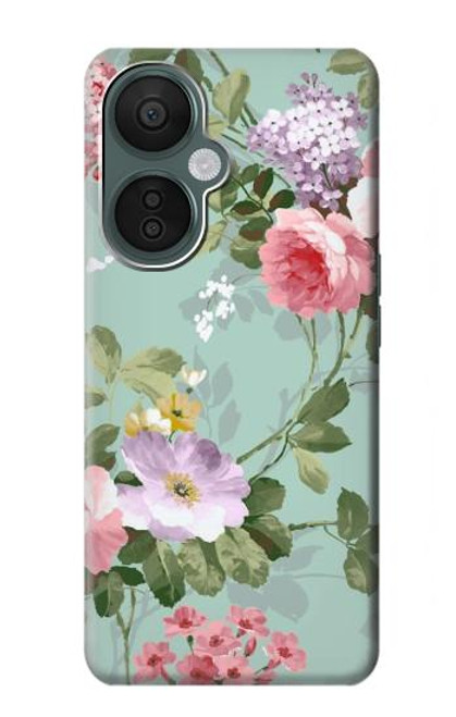 W2178 Flower Floral Art Painting Hülle Schutzhülle Taschen und Leder Flip für OnePlus Nord CE 3 Lite, Nord N30 5G