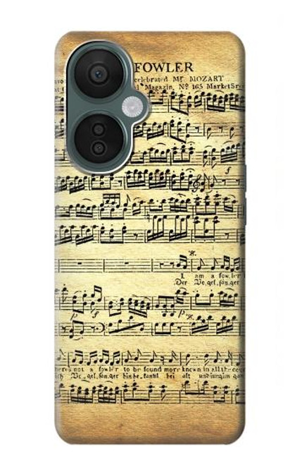 W2667 The Fowler Mozart Music Sheet Hülle Schutzhülle Taschen und Leder Flip für OnePlus Nord CE 3 Lite, Nord N30 5G