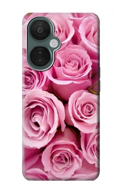 W2943 Pink Rose Hülle Schutzhülle Taschen und Leder Flip für OnePlus Nord CE 3 Lite, Nord N30 5G