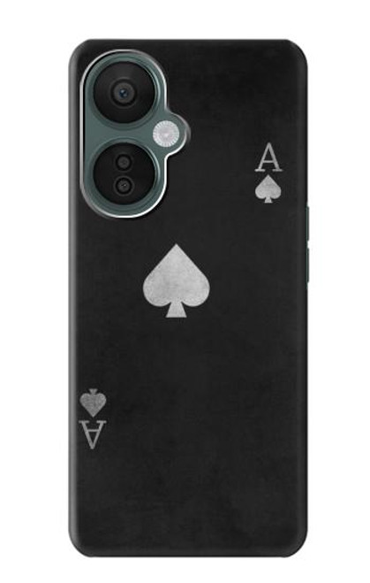 W3152 Black Ace of Spade Hülle Schutzhülle Taschen und Leder Flip für OnePlus Nord CE 3 Lite, Nord N30 5G