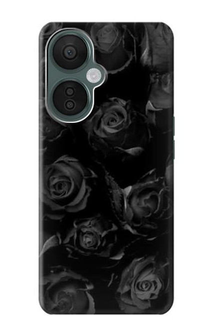 W3153 Black Roses Hülle Schutzhülle Taschen und Leder Flip für OnePlus Nord CE 3 Lite, Nord N30 5G