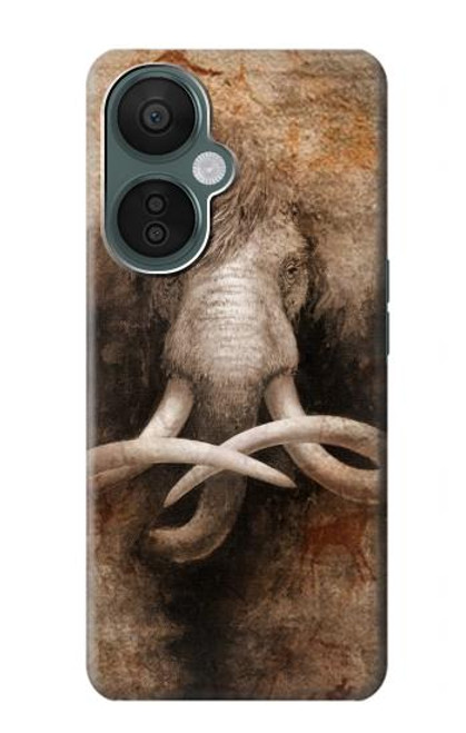 W3427 Mammoth Ancient Cave Art Hülle Schutzhülle Taschen und Leder Flip für OnePlus Nord CE 3 Lite, Nord N30 5G