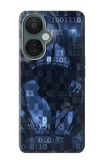 W3431 Digital Code Cyber Hacker Hülle Schutzhülle Taschen und Leder Flip für OnePlus Nord CE 3 Lite, Nord N30 5G