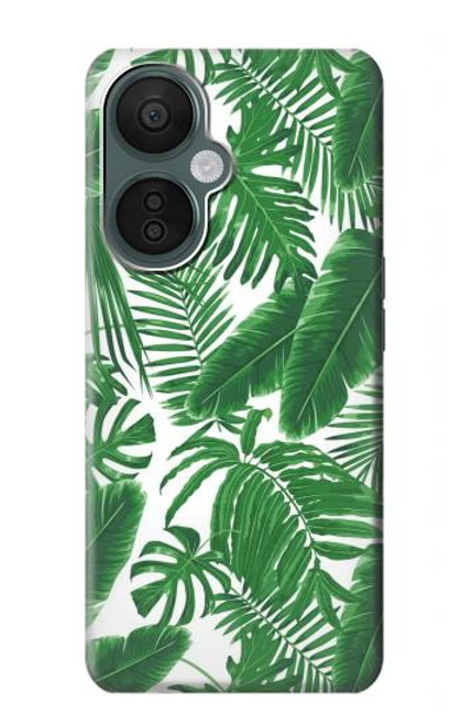 W3457 Paper Palm Monstera Hülle Schutzhülle Taschen und Leder Flip für OnePlus Nord CE 3 Lite, Nord N30 5G
