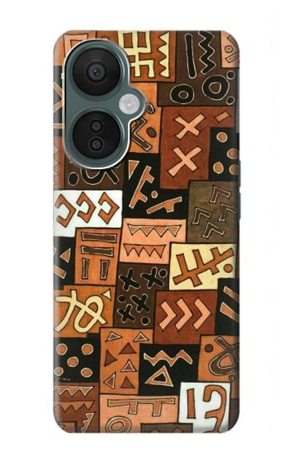 W3460 Mali Art Pattern Hülle Schutzhülle Taschen und Leder Flip für OnePlus Nord CE 3 Lite, Nord N30 5G
