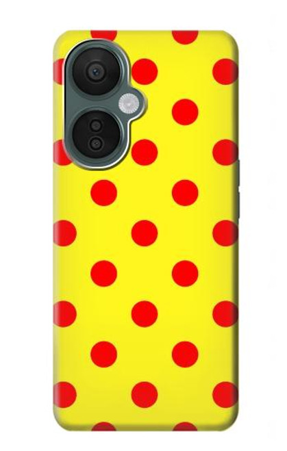 W3526 Red Spot Polka Dot Hülle Schutzhülle Taschen und Leder Flip für OnePlus Nord CE 3 Lite, Nord N30 5G