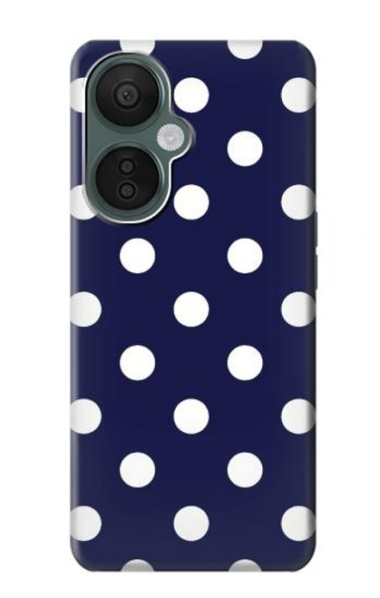 W3533 Blue Polka Dot Hülle Schutzhülle Taschen und Leder Flip für OnePlus Nord CE 3 Lite, Nord N30 5G