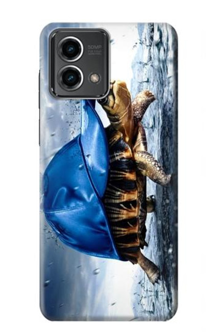 W0084 Turtle in the Rain Hülle Schutzhülle Taschen und Leder Flip für Motorola Moto G Stylus 5G (2023)