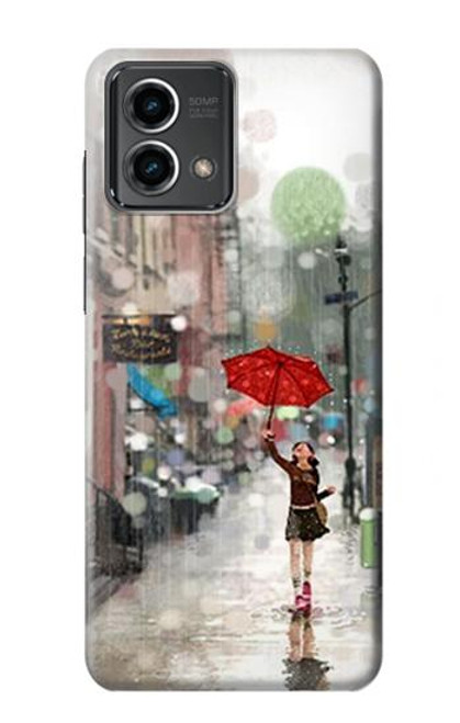 W0108 Girl in The Rain Hülle Schutzhülle Taschen und Leder Flip für Motorola Moto G Stylus 5G (2023)