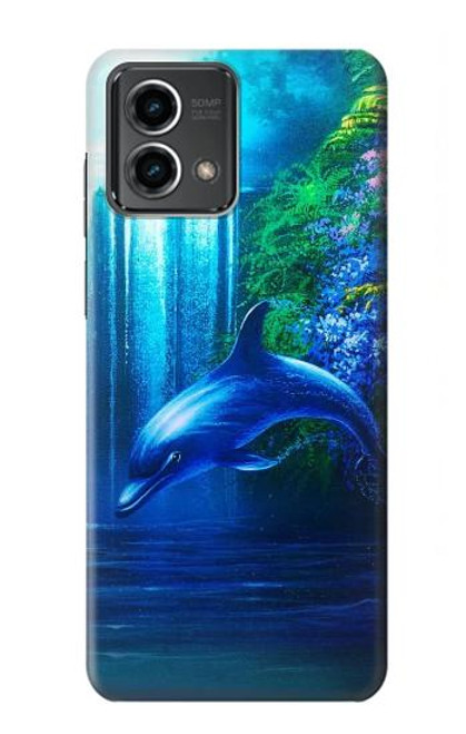 W0385 Dolphin Hülle Schutzhülle Taschen und Leder Flip für Motorola Moto G Stylus 5G (2023)