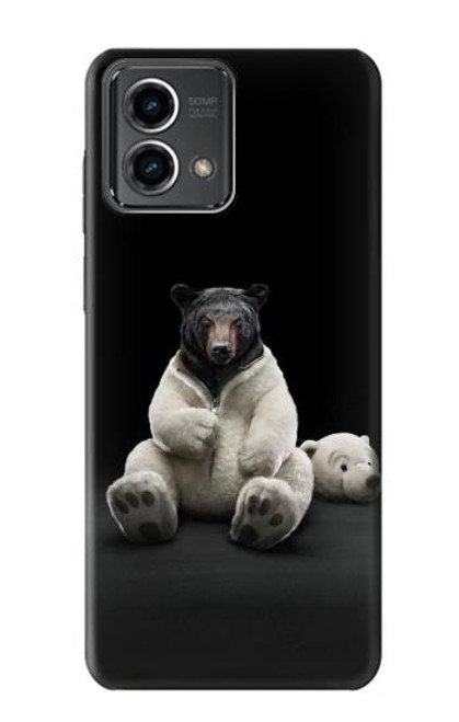 W0878 Black Bear Hülle Schutzhülle Taschen und Leder Flip für Motorola Moto G Stylus 5G (2023)