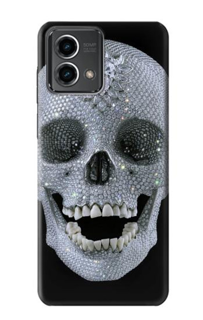 W1286 Diamond Skull Hülle Schutzhülle Taschen und Leder Flip für Motorola Moto G Stylus 5G (2023)