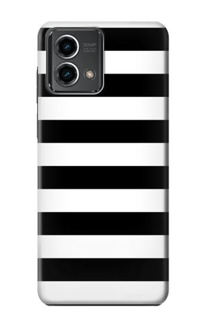 W1596 Black and White Striped Hülle Schutzhülle Taschen und Leder Flip für Motorola Moto G Stylus 5G (2023)