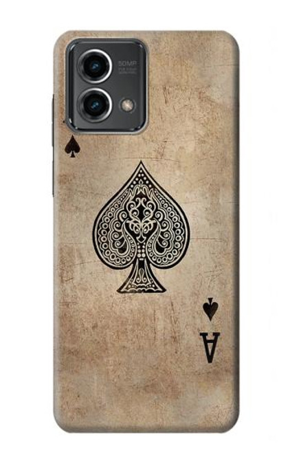 W2928 Vintage Spades Ace Card Hülle Schutzhülle Taschen und Leder Flip für Motorola Moto G Stylus 5G (2023)